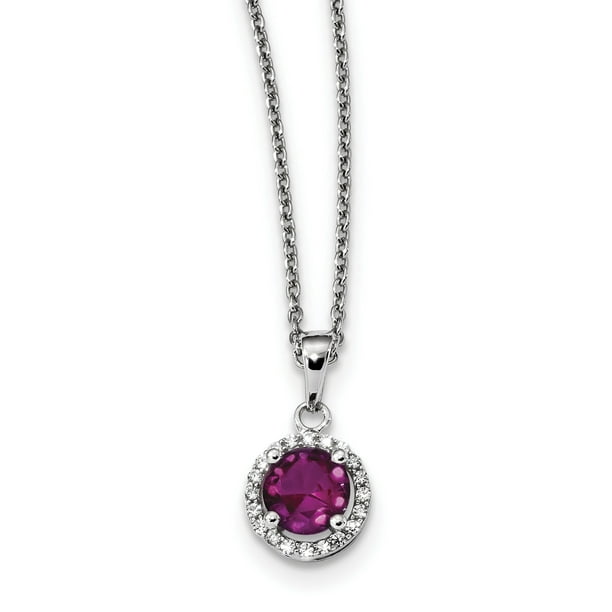 Beautiful Sterling silver 925 sterling Sterling Silver & CZ Brilliant Embers Red Corundum Necklace 